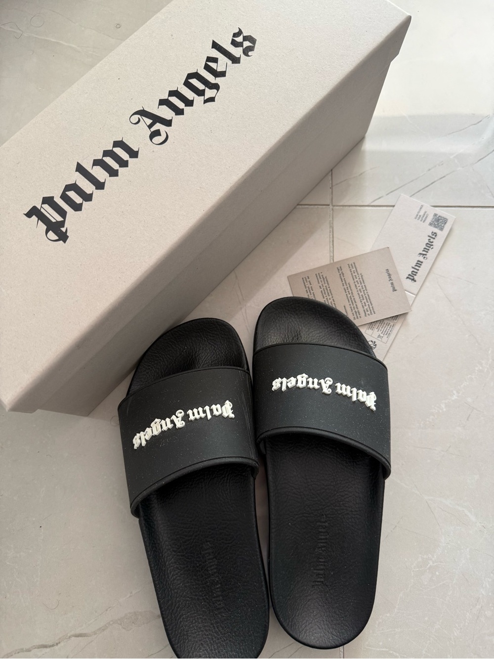 Palm Angels Pool Black Slides Size 37 Women